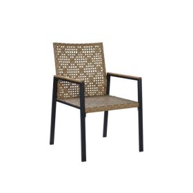 All Weather 5-Piece Patio Dining Table Sets, Patio Conversation Set Acacia Wood Table Top with Umbrella Hole, Rattan Outdoor,Yellow Color All Weather 5-Piece Patio Dining Table Sets, Patio Conversation Set Acacia Wood Table Top with Umbrella Hole, Rattan Outdoor,Yellow Color